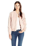 Hudson Jeans Gene Puffy Bomber Jacket, Sun Kissed Pink Destructed, XSmall