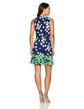 Eliza J Petite Printed Surplus Bodice Dress, Navy, 10P
