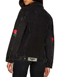 Haoduoyi Casual Flower Embroidery Long Sleeve Denim Jacketxldark Grey