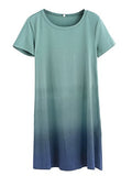 Romwe Tunic Swing Tshirt Dress Short Sleeve Tie Dye Ombre Dress Multicolor M