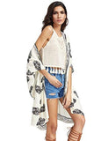 Sweatyrocks Kimono Vintage Floral Beach Cover Up Large Beige With Sleeves