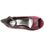 Nadda Peep Toe Ankle Strap Classic Pumps, Purple, Size 6.5