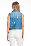 Denim Jean Jacket And Sleeveless Vest Xl V6002_Dark Wash