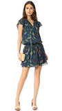 Poetic Garden Tie Front Dress, Navy, L