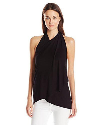 Ella Moss Bella Cross Front Halter, Black, Xs