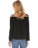 Strap Shoulder Peasant Top Black XxLarge