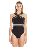 Kenneth Cole York Stompin In My Stilettos High Neck Mio One Piece Swimsuit Black Large