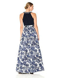 Beaded Neck Ballgown, Navy/Silver, 6