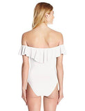 Gypsy Solids Offtheshoulder Bandeau One Piece Swimsuit Whitewhite 12