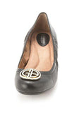 Skoutt Closed Toe Leather Wedge Pumps Black Size 10