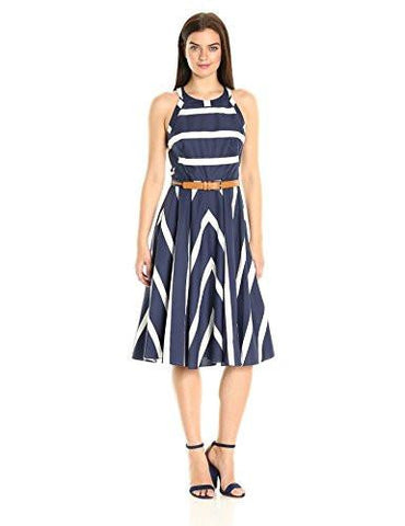 Eliza J Halter Fit And Flare, Navy, 8