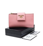 Wiberlux Prada Metal Logo Detail Real Leather Tab Wallet One Size Light Pink