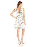 Lace Fit And Flare Dress, White/Red, 0