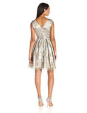 Embroidered Lace Fit And Flare, Black/Champagne, 8