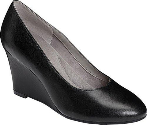 Partnership Wedge Pump Black Leather 6 W Us