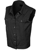 Kogmo Loose Fit Trucker Distressed Denim Vestmblack