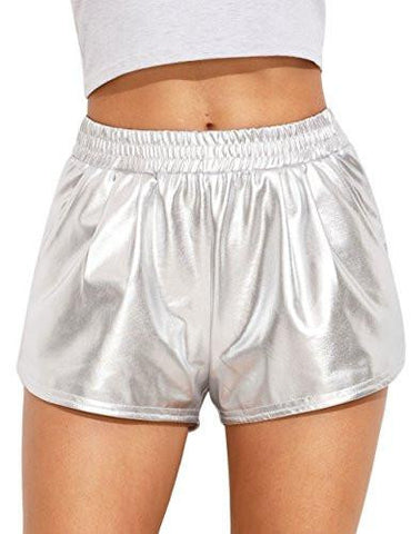 Sweatyrocks Shorts Yoga Shorts Jogger Running Athletic Hot Shorts Silver Silver Large