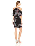 Wanderer Floral Cold Shoulder Dress, Black, S