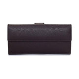 Leather Buckle Continental Flap Wallet 231837 Dark Brown
