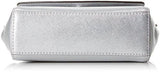 Ava Silver Metallic Saffiano Leather Xs Satchel