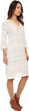Leilo Boho Lace Midi Length Dress Whitewash 2