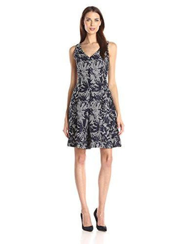 V Neck Jacquard With X Back, Navy/White, 6