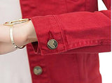 Only Faith ’S Solid Short Denim Jacket Long Sleeve Slim Jean Coat M Red