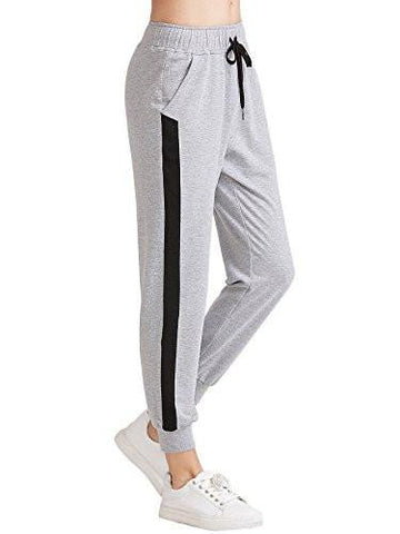 Sweatyrocks Casual Drawstring Jogger Pants Workout Sweatpants With Pockets Grey S