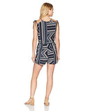 Coldshoulder Surplice Romper Dark Navy Multi Xsmall