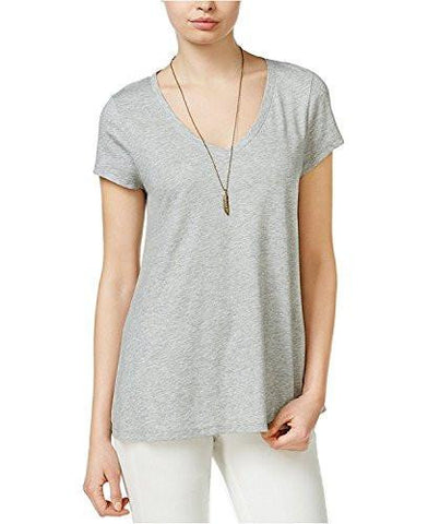 Metallic VNeck TShirt XSmall, Alloy Heather