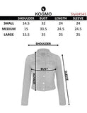Kogmo Classic Long Sleeve Cropped Basic Denim Jacket Mlight_Blue