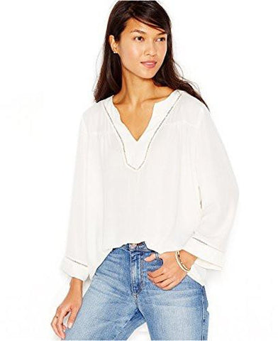 Maison Jules Georgette Keyhole Blouse White S