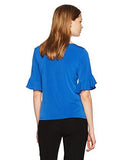 Ruffle Sleeve Top With Bar Hardware Capri Xl