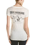 Slim Buddha Burnout V Neck Tee Tshirt In White Small, White