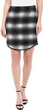 Plaid Curved Hem Skirt Black/Gray Skirt Lg