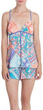 Lace Back Pajama Set XLarge Lillet Peach Pink/Blue