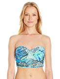 Kenneth Cole York Sporty Splice Underwire Bustier Bra Bikini Top Cyan Medium