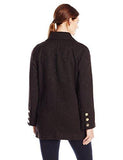 Outerwear Textured Cotton Cocoon Jacket, Black, Medium