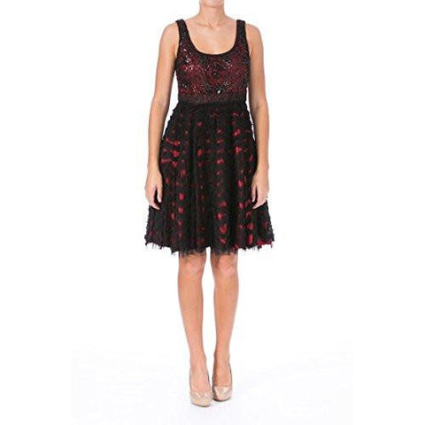 S Ruffled Embellished Cocktail Dress Red 6