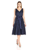 VNeck Midi Dress With Tie Sash, Navy, 16
