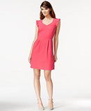 Maison Jules Textured FlutterSleeve Dress Fresh Coral, Small