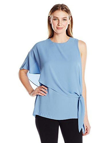 Asymmetric SideTie Top, Chambray, L