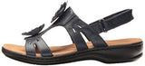 Leisa Claytin Flat Sandal Navy Leather 11 W Us