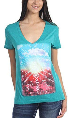 Hurley Oasis Prem Vneck Tshirt, Size: Medium, Color: Heather Rio Teal