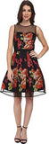 Flocked Dot Illusion Dress, Navy, 8