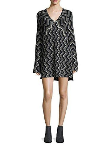 Rhiannon Chevron Sweater Dress Small, Black Combo
