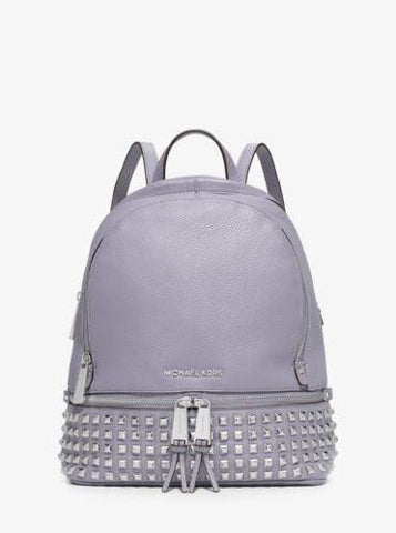 Michael Kors Rhea Small Studded Backpack Bag Leather Lilac