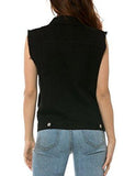 Kogmo Loose Fit Trucker Distressed Denim Vestmblack