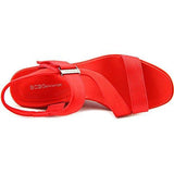 Carille Open Toe Canvas Wedge Sandal 65 Bm Us Candy Red