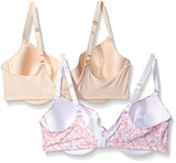 2 Pack TShirt Bra, Peony Floral/Natural, 38C